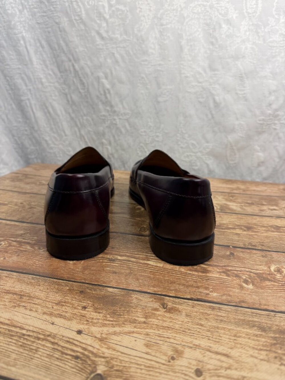 Johnston & Murphy Men’s Penny Loafers Burgundy Leather Size 13 - Picture 9 of 11